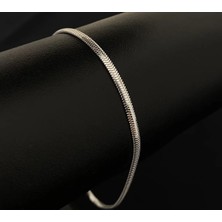 Jewel 3.3 mm Balık Sırtı Gümüş Bileklik