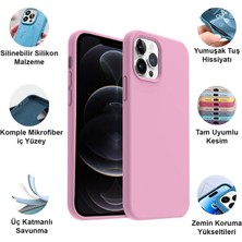 CepStok Apple iPhone 12 Pro Max Kılıf Lansman Premium Silinebilir Pembe Silikon