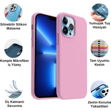 CepStok Apple iPhone 13 Pro Max Kılıf Lansman Premium Silinebilir Pembe Silikon