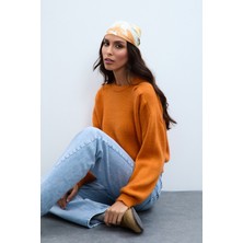 Yün Karışımlı Omzu Drapeli Bisiklet Yaka Kazak