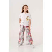 Kız Çocuk Baskılı Bisiklet Yaka 5/12 Yaş  Takımı