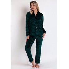 Ayyıldız 62555 Yeşil Kadife Pijama Takımı