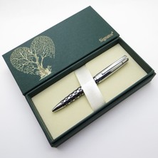 Signator® S294 Parlak Krom Kabartmalı Tükenmez Kalem | Isme Özel Kalem | Hediyelik Kalem