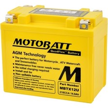 Motobatt Quadflex 4 Kutup 12V 14 Ah 210 Cca Akü MBTX12U