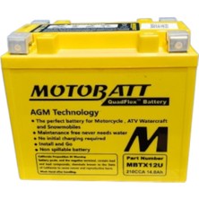 Motobatt Quadflex 4 Kutup 12V 14 Ah 210 Cca Akü MBTX12U