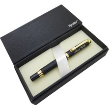 Signator® ST154 Kabartma Desenli Crocodile Metal Mat Siyah Roller Kalem | Isme Özel Kalem