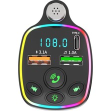 Nidage Bluetooth Araç Kiti Araç Fm Transmitter USB Type-C Mp3 Sd Kart Flash Için Uygun Pd Çakmaklık Girişl