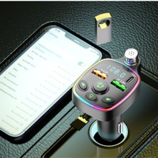 Nidage Bluetooth Araç Kiti Araç Fm Transmitter USB Type-C Mp3 Sd Kart Flash Için Uygun Pd Çakmaklık Girişl