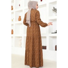 MSK Fashion Çıtır Desen Düğmeli Elbise