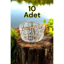 Kırılmaz Çerezlik 180 ml Şık Kase Sunumluk Kristal Kesim Özel Üretim 10 Adet