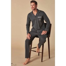 Feyza Erkek Boydan Düğmeli Pijama Takım 5131