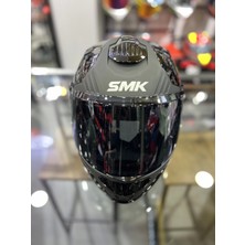 Smk Gullwing Parlak Siyah Çene Açılır Kask Şeffaf Vizörlü