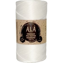 Ala Depo Premium Polyester Makrome Ip (Süper Parlak) 2mm- 200GR Inci Beyaz