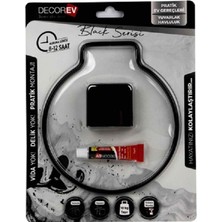 Decorev Vidasız Yuvarlak Havluluk Siyah