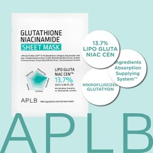 Aplb Glutathione Niacinamide Sheet Mask - Glutatyon ve Niasinamid Içerikli Yaprak Maske (1 Adet)