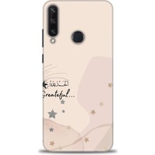 Huawei Y6P Kılıf Hd Baskılı - Greateful + 9h Nano Ekran Koruyucu