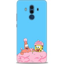 Huawei Mate 10 Pro Kılıf Hd Baskılı - Spongebob + 9h Nano Ekran Koruyucu