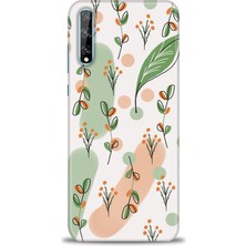 Huawei Y8P Kılıf Hd Baskılı - Flower Pattern + 9h Nano Ekran Koruyucu