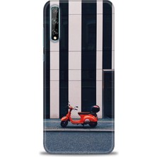 Huawei Y8P Kılıf Hd Baskılı - Kırmızı Motor + 9h Nano Ekran Koruyucu