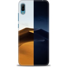 Huawei Y6 2019 Kılıf Hd Baskılı - Gece ve Gündüz + 9h Nano Ekran Koruyucu