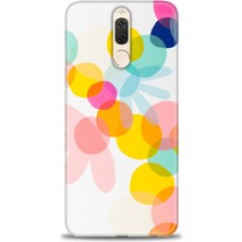 Huawei Mate 10 Lite Kılıf Hd Baskılı - Color Flowers + 9h Nano Ekran Koruyucu