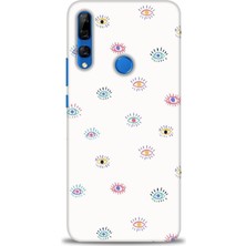 Huawei Y9 Prime 2019 Kılıf Hd Baskılı - Renkli Gözler + 9h Nano Ekran Koruyucu