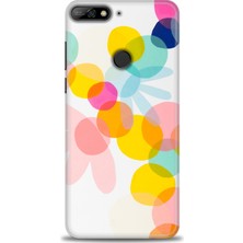 Huawei Y7 2018 Kılıf Hd Baskılı - Color Flowers + 9h Nano Ekran Koruyucu