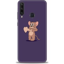 Huawei Y6P Kılıf Hd Baskılı - Aşık Jerry + 9h Nano Ekran Koruyucu