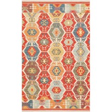 Eko Halı Nomad Nmd 06 Red Çift Taraflı Yıkanabilir Otantik Kilim