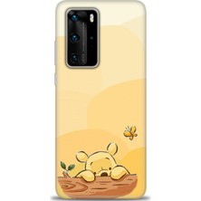 Huawei P40 Pro Kılıf Hd Baskılı - Winnie ve Kelebek + 9h Nano Ekran Koruyucu