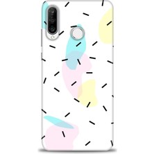 Huawei P30 Lite Kılıf Hd Baskılı - Çubuklar ve Renkler + 9h Nano Ekran Koruyucu