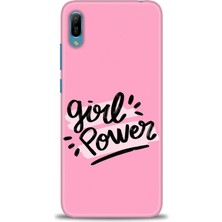 Huawei Y6 2019 Kılıf Hd Baskılı - Girll Power + 9h Nano Ekran Koruyucu