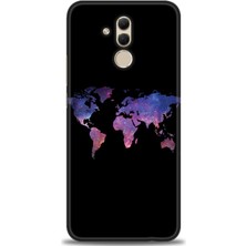 Huawei Mate 20 Lite Kılıf Hd Baskılı - Dünya Haritası + 9h Nano Ekran Koruyucu