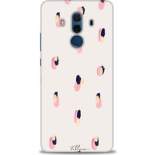 Huawei Mate 10 Pro Kılıf Hd Baskılı - Pembe Lacivert + 9h Nano Ekran Koruyucu