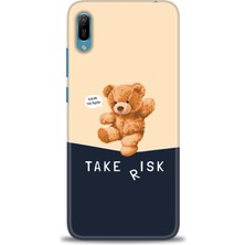 Huawei Y6 2019 Kılıf Hd Baskılı - Take Risk + 9h Nano Ekran Koruyucu