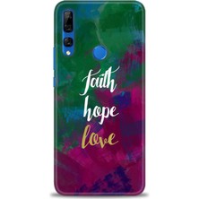 Huawei Y9 Prime 2019 Kılıf Hd Baskılı - Faith Hope Love + 9h Nano Ekran Koruyucu