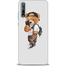 Huawei Y8P Kılıf Hd Baskılı - Teddy Bear Cool + 9h Nano Ekran Koruyucu