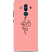 Huawei Mate 10 Pro Kılıf Hd Baskılı - Pembe Yılan + 9h Nano Ekran Koruyucu