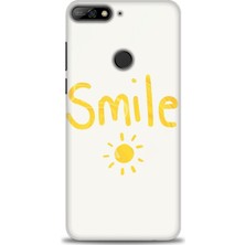 Huawei Y7 2018 Kılıf Hd Baskılı - Smile Güneş + 9h Nano Ekran Koruyucu