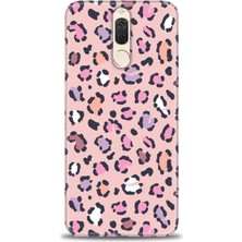 Huawei Mate 10 Lite Kılıf Hd Baskılı - Pembe Leopar + 9h Nano Ekran Koruyucu