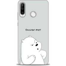 Huawei P30 Lite Kılıf Hd Baskılı - Excuse Me + 9h Nano Ekran Koruyucu