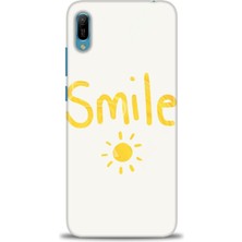 Huawei Y6 2019 Kılıf Hd Baskılı - Smile Güneş + 9h Nano Ekran Koruyucu