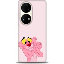 Huawei P50 Pro Kılıf Hd Baskılı - Pembe Panter + 9h Nano Ekran Koruyucu