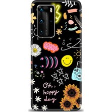 Huawei P40 Pro Kılıf Hd Baskılı - Happy Day + 9h Nano Ekran Koruyucu