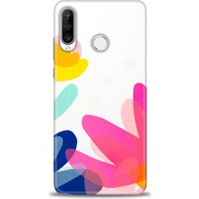 Huawei P30 Lite Kılıf Hd Baskılı - Çiçekk + 9h Nano Ekran Koruyucu