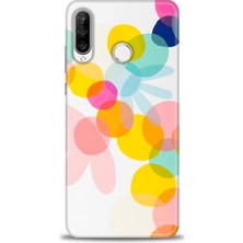 Huawei P30 Lite Kılıf Hd Baskılı - Color Flowers + 9h Nano Ekran Koruyucu