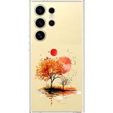 Zeyno Samsung S23 Ultra Uyumlu Sonbahar Ağacı Desenli Silikon Kılıf