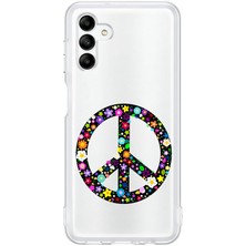 Zeyno Samsung A04S Uyumlu Barış Sembolü Desenli Silikon Kılıf