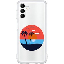 Zeyno Samsung A04S Uyumlu Palmiye Ağaçları Desenli Silikon Kılıf