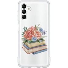 Zeyno Samsung M13 Uyumlu Kitap ve Çiçek Desenli Silikon Kılıf